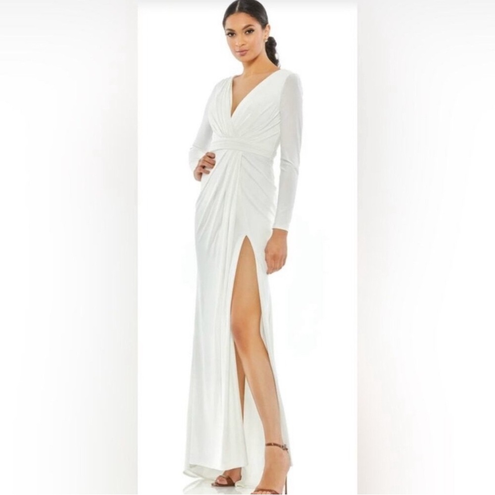 NWT Sz 4 white Mac Duggal gown - Picture 1 of 6